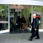 In a clothing store and the shop