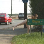 On a street and a bus parking