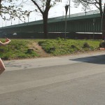 On a street and a bus parking