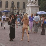 At some souvenir booths