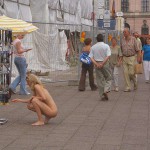 At some souvenir booths