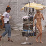 At some souvenir booths