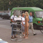 At some souvenir booths