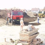 At a construction area