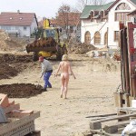 At a construction area