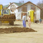 At a construction area