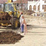 At a construction area