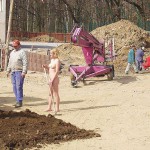 At a construction area