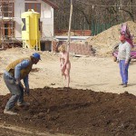 At a construction area