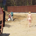 At a construction area