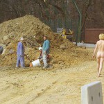 At a construction area