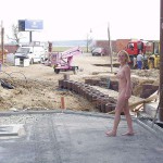 At a construction area