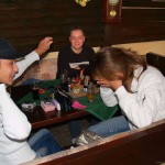 In and around a small hotel bar