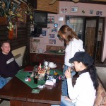 In and around a small hotel bar