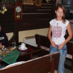 In and around a small hotel bar