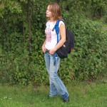 At a meadow next to a main road