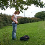 At a meadow next to a main road