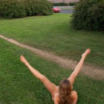 At a meadow next to a main road