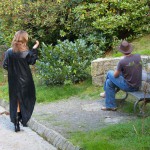 In a well frequented park