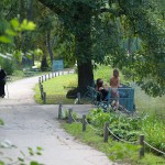 In a well frequented park