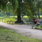 In a well frequented park