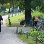 In a well frequented park