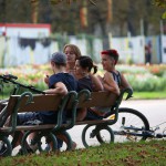 In a well frequented park