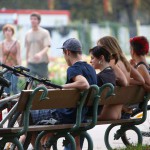 In a well frequented park