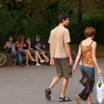 In a well frequented park