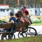 In a well frequented park