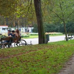 In a well frequented park