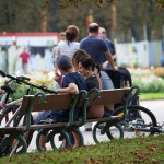 In a well frequented park