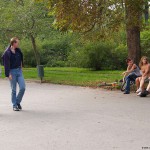 In a well frequented park