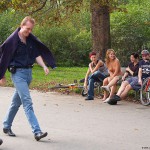 In a well frequented park