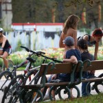 In a well frequented park