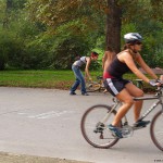 In a well frequented park