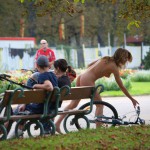 In a well frequented park