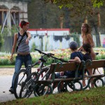 In a well frequented park