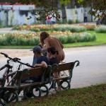 In a well frequented park