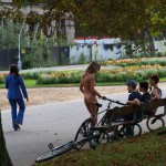 In a well frequented park