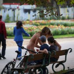 In a well frequented park