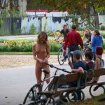 In a well frequented park