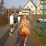 At a train and bus station