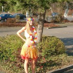 At a train and bus station