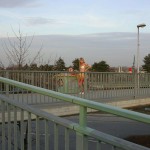 At a train and bus station