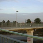 At a train and bus station