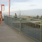 At a train and bus station