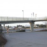 At a train and bus station