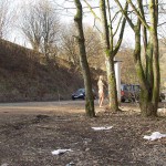 On a trail in a garage