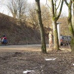 On a trail in a garage